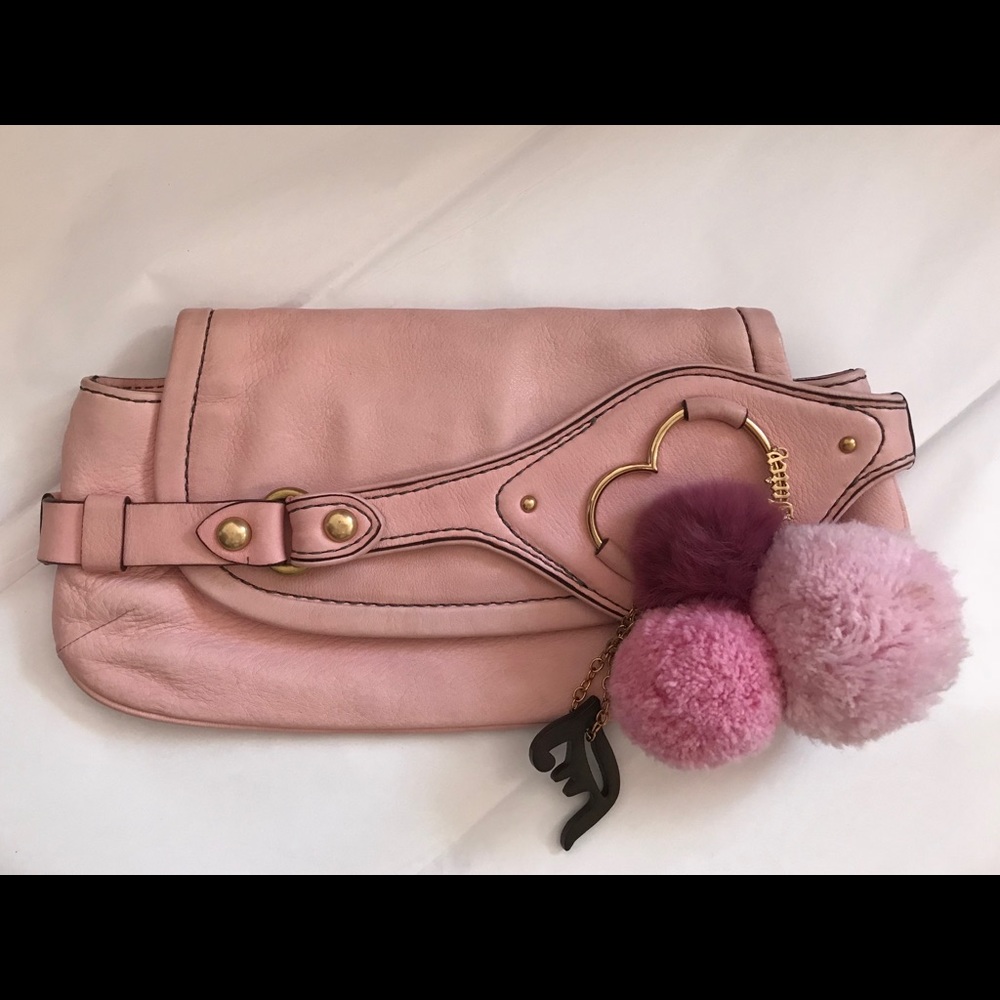 ๐SOLD๐ Vintage early 2000s Juicy Couture genuine leather pink clutch - Picture 2 of 7